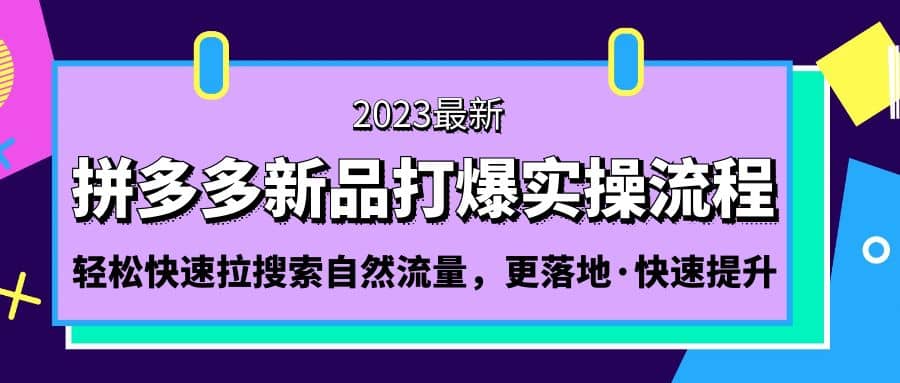 拼多多-新品打爆实操流程：轻松快速拉搜索自然流量，更落地·快速提升-枫叶微课堂