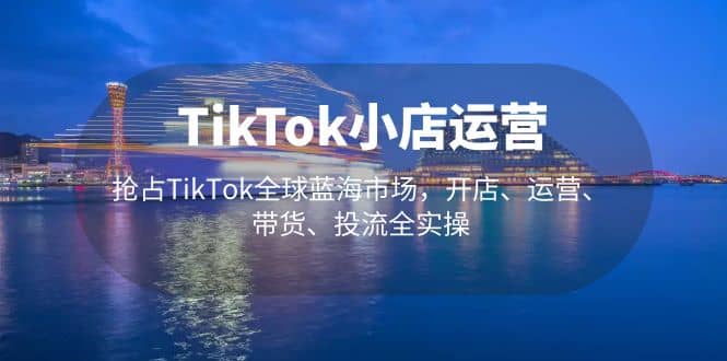 TikTok小店运营 抢占TikTok全球蓝海市场，开店、运营、带货、投流全实操-枫叶微课堂