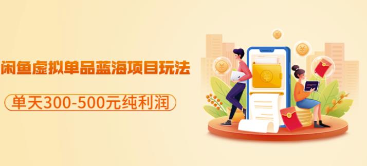 闲鱼虚拟单品蓝海项目玩法，单天300-500元纯利润很容易-枫叶微课堂