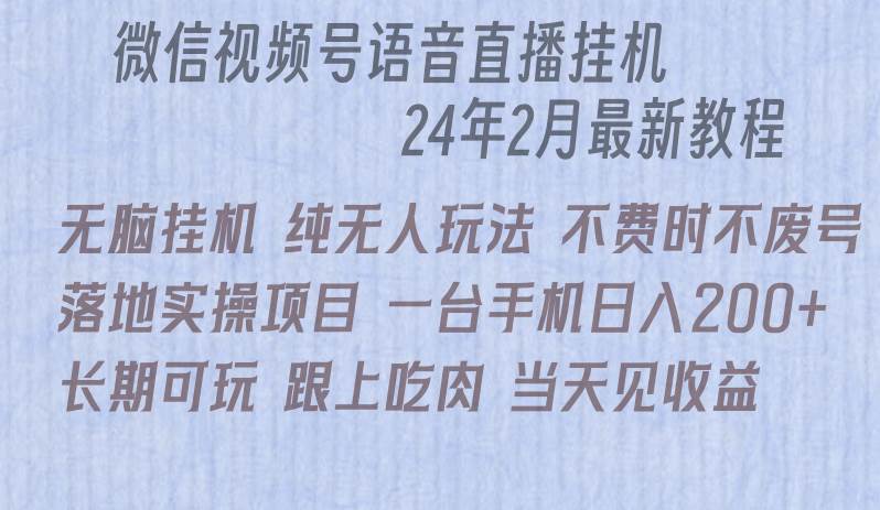 微信直播无脑挂机落地实操项目，单日躺赚收益200+-枫叶微课堂