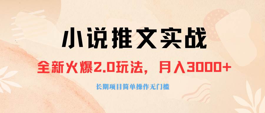 外面收费990的小说推广软件，零粉丝可变现，月入3000+，小白当天即上手-枫叶微课堂