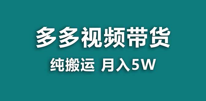 【蓝海项目】拼多多视频带货 纯搬运一个月搞了5w佣金，小白也能操作 送工具-枫叶微课堂