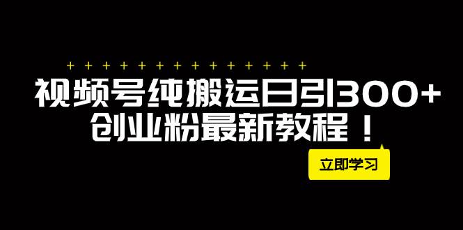 外面卖2580视频号纯搬运日引300+创业粉最新教程！-枫叶微课堂