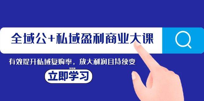 全域公+私域盈利商业大课，有效提升私域复购率，放大利润且持续变现-枫叶微课堂