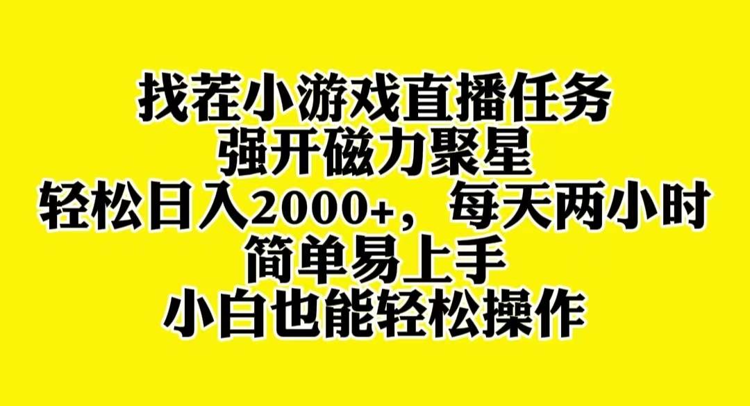 找茬小游戏直播，强开磁力聚星，轻松日入2000+，小白也能轻松上手-枫叶微课堂