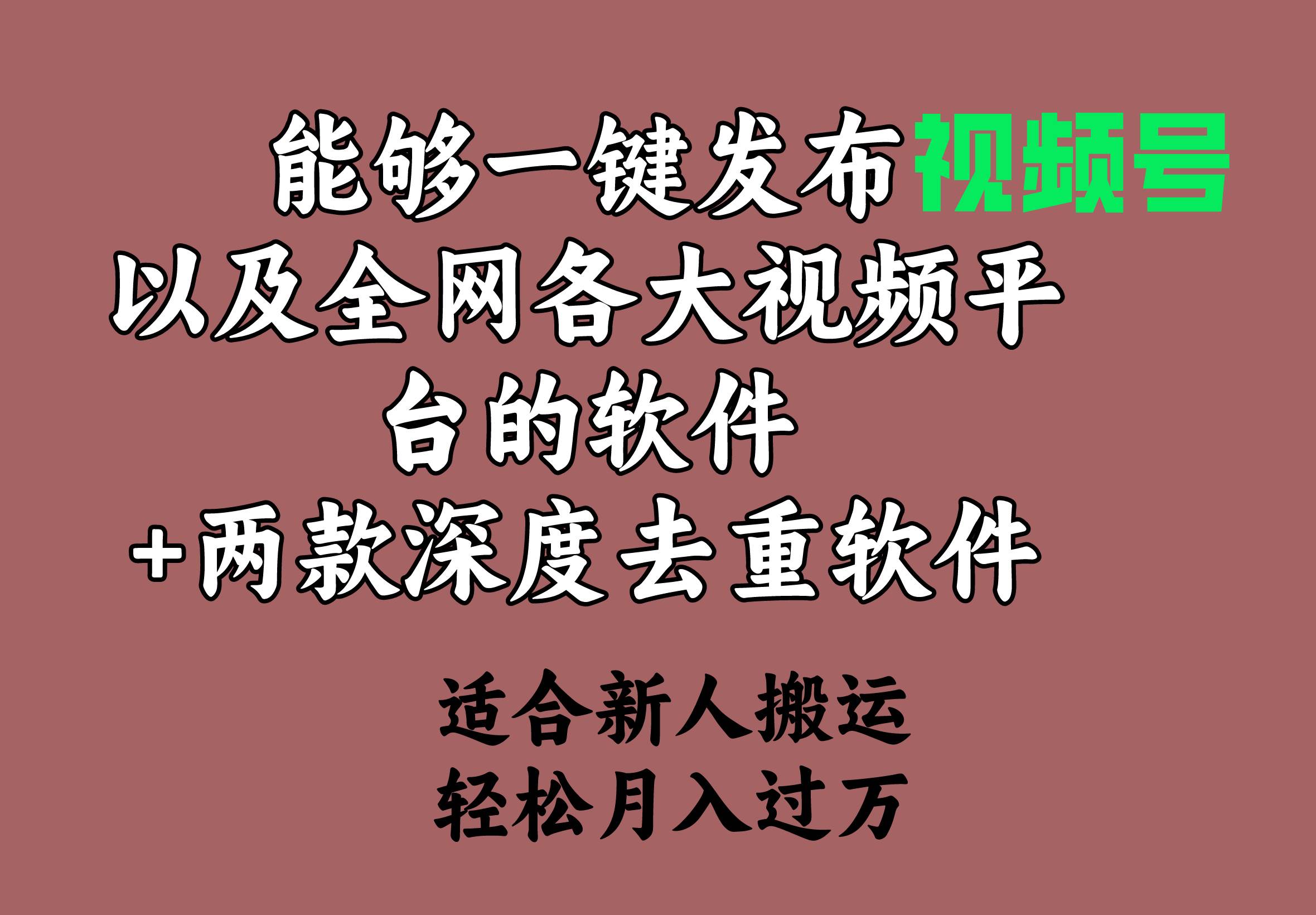 能够一键发布视频号以及全网各大视频平台的软件+两款深度去重软件 适合…-枫叶微课堂