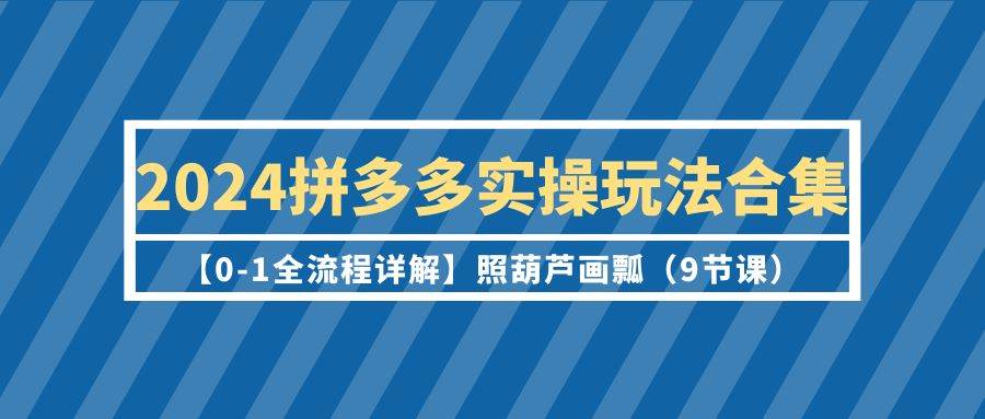 2024拼多多实操玩法合集【0-1全流程详解】照葫芦画瓢（9节课）-枫叶微课堂