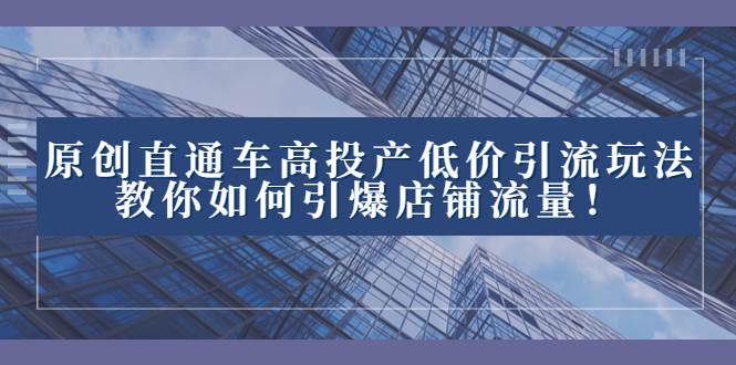 2023直通车高投产低价引流玩法，教你如何引爆店铺流量！-枫叶微课堂