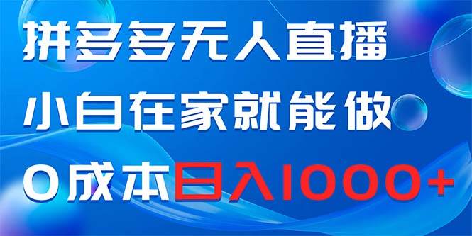 拼多多无人直播，小白在家就能做，0成本日入1000+-枫叶微课堂
