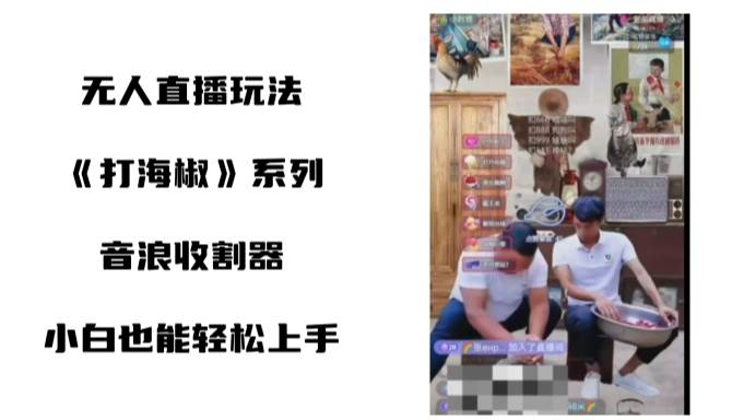 打海椒无人直播整蛊项目，小白轻松上手撸音浪收割器（教程+工具+素材）-枫叶微课堂