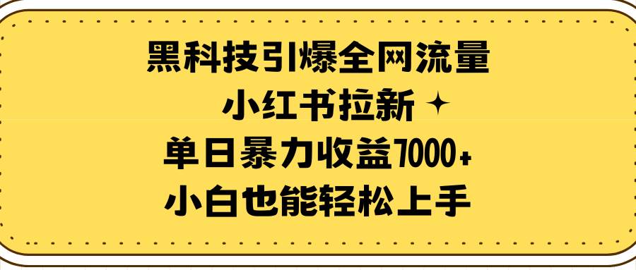 黑科技引爆全网流量小红书拉新，单日暴力收益7000+，小白也能轻松上手-枫叶微课堂