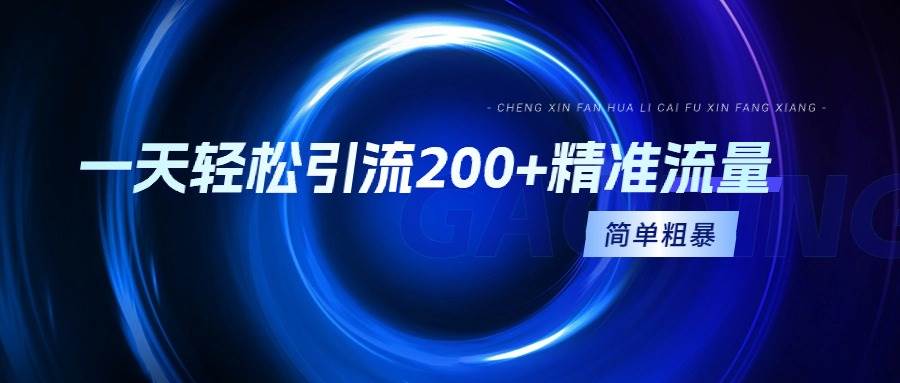 一天轻松引流200+精准流量，简单粗暴，一看就会-枫叶微课堂