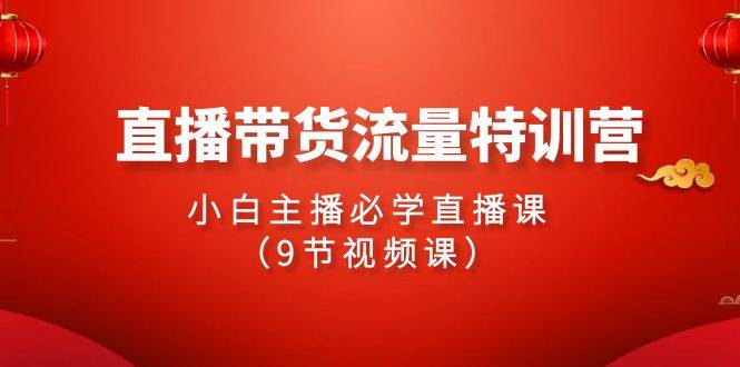 2024直播带货流量特训营，小白主播必学直播课（9节视频课）-枫叶微课堂