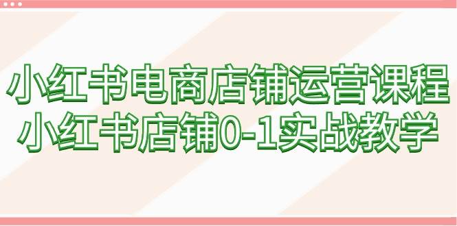 小红书电商店铺运营课程，小红书店铺0-1实战教学（60节课）-枫叶微课堂