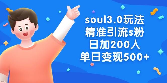 soul3.0玩法精准引流s粉，日加200人单日变现500+-枫叶微课堂