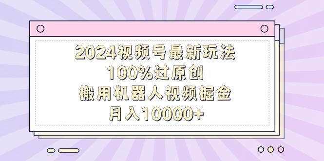 2024视频号最新玩法，100%过原创，搬用机器人视频掘金，月入10000+-枫叶微课堂
