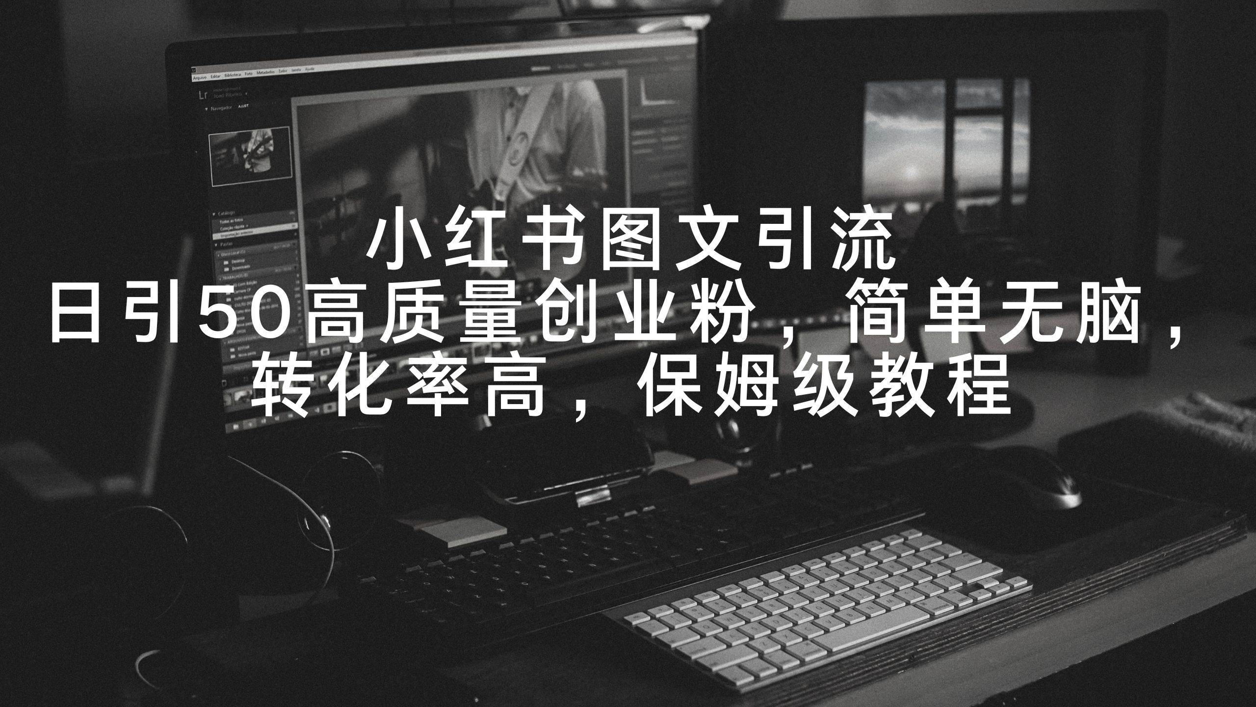小红书图文引流，日引50高质量创业粉，简单无脑，转化率高，保姆级教程-枫叶微课堂
