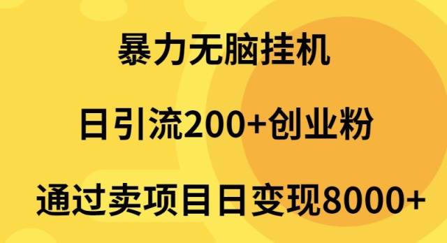 暴力无脑挂机日引流200+创业粉通过卖项目日变现2000+-枫叶微课堂