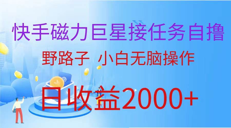 （蓝海项目）快手磁力巨星接任务自撸，野路子，小白无脑操作日入2000+-枫叶微课堂