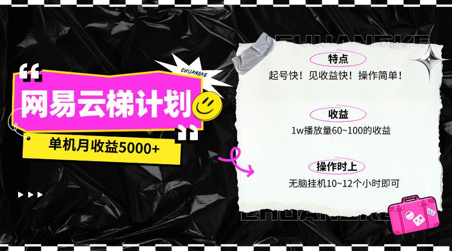 最新网易云梯计划网页版，单机月收益5000+！可放大操作-枫叶微课堂