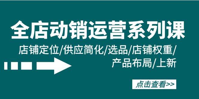 全店·动销运营系列课：店铺定位/供应简化/选品/店铺权重/产品布局/上新-枫叶微课堂