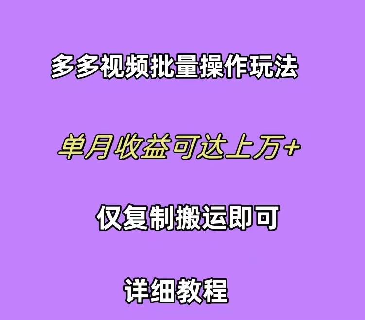 拼多多视频带货快速过爆款选品教程 每天轻轻松松赚取三位数佣金 小白必…-枫叶微课堂