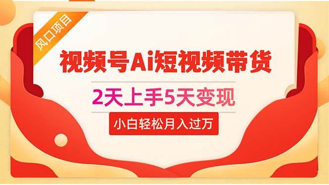 2天上手5天变现视频号Ai短视频带货0粉丝0基础小白轻松月入过万-枫叶微课堂