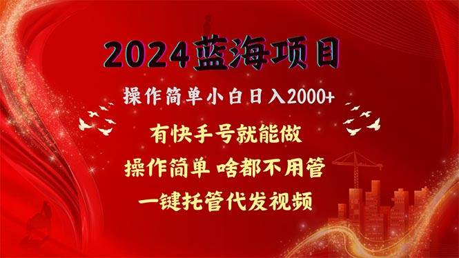 2024蓝海项目，网盘拉新，操作简单小白日入2000+，一键托管代发视频，…-枫叶微课堂