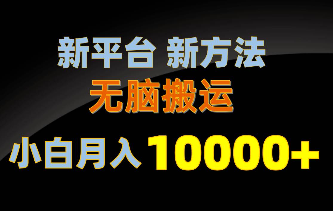 新平台新方法，无脑搬运，月赚10000+，小白轻松上手不动脑-枫叶微课堂