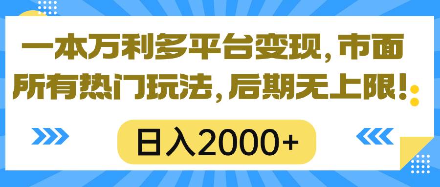 一本万利多平台变现，市面所有热门玩法，日入2000+，后期无上限！-枫叶微课堂