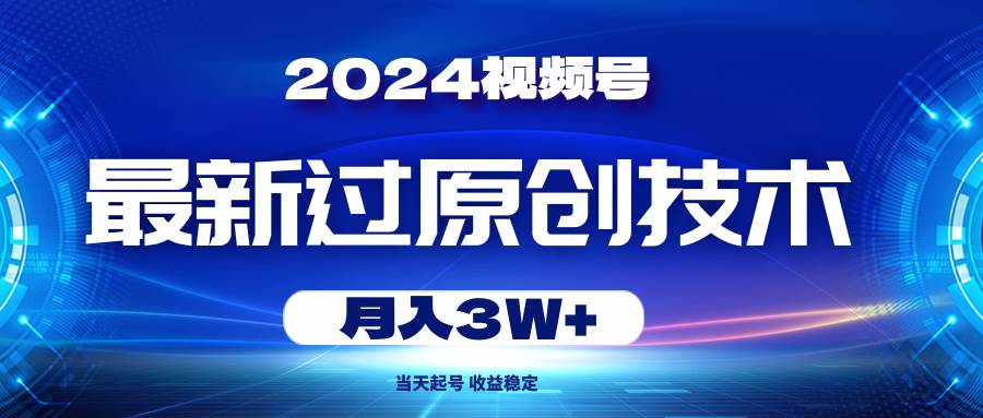 2024视频号最新过原创技术，当天起号，收益稳定，月入3W+-枫叶微课堂