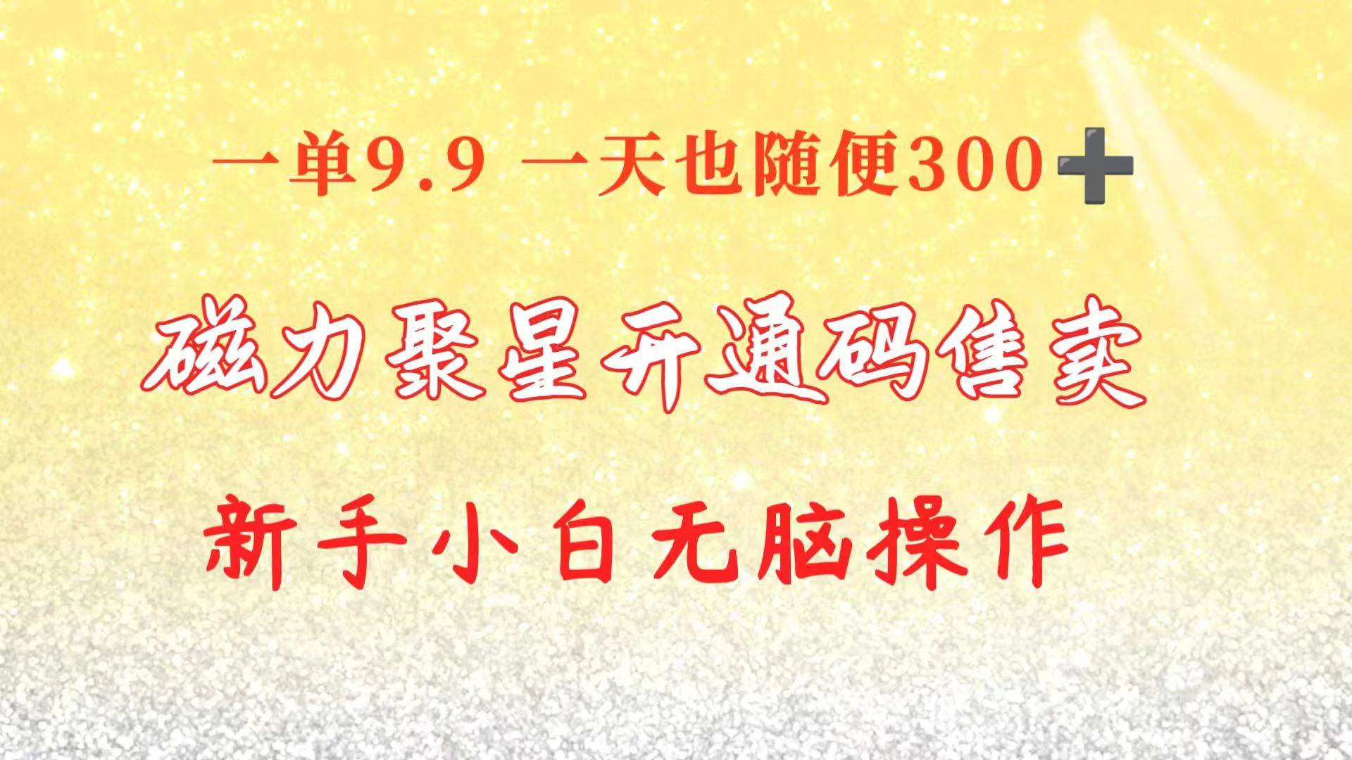 快手磁力聚星码信息差 售卖  一单卖9.9  一天也轻松300+ 新手小白无脑操作-枫叶微课堂