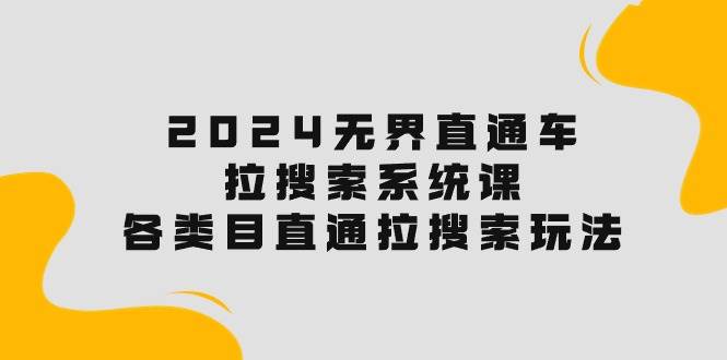 2024无界直通车·拉搜索系统课：各类目直通车 拉搜索玩法！-枫叶微课堂