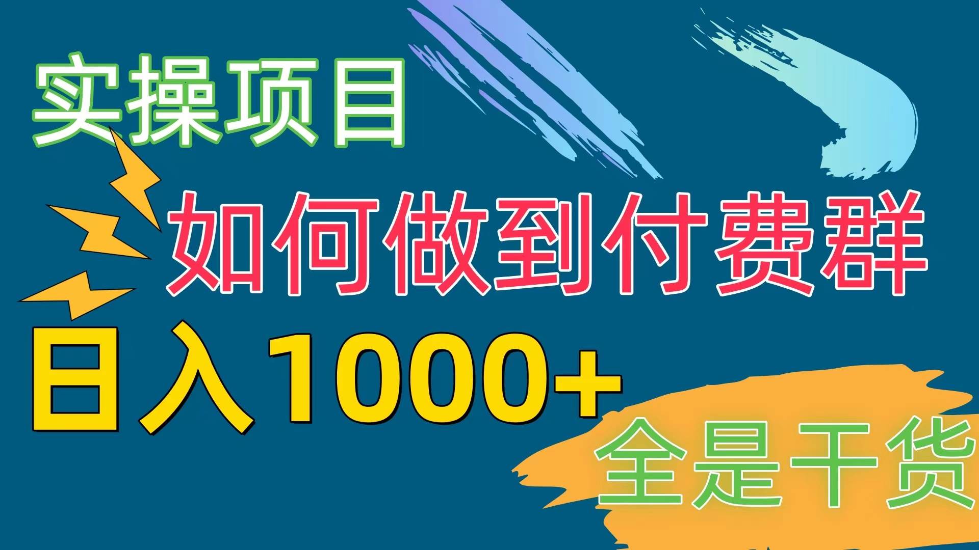 [实操项目]付费群赛道，日入1000+-枫叶微课堂