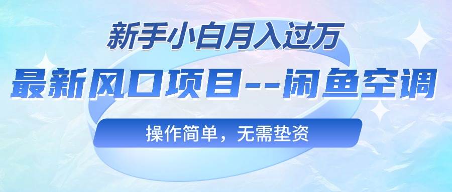 最新风口项目—闲鱼空调，新手小白月入过万，操作简单，无需垫资-枫叶微课堂