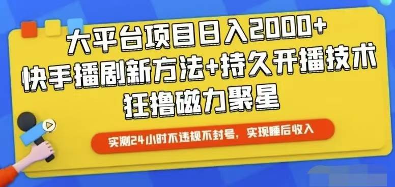 快手24小时无人直播，真正实现睡后收益-枫叶微课堂