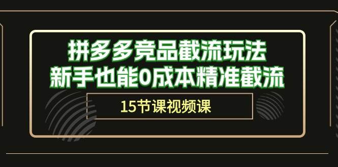 拼多多竞品截流玩法，新手也能0成本精准截流（15节课）-枫叶微课堂