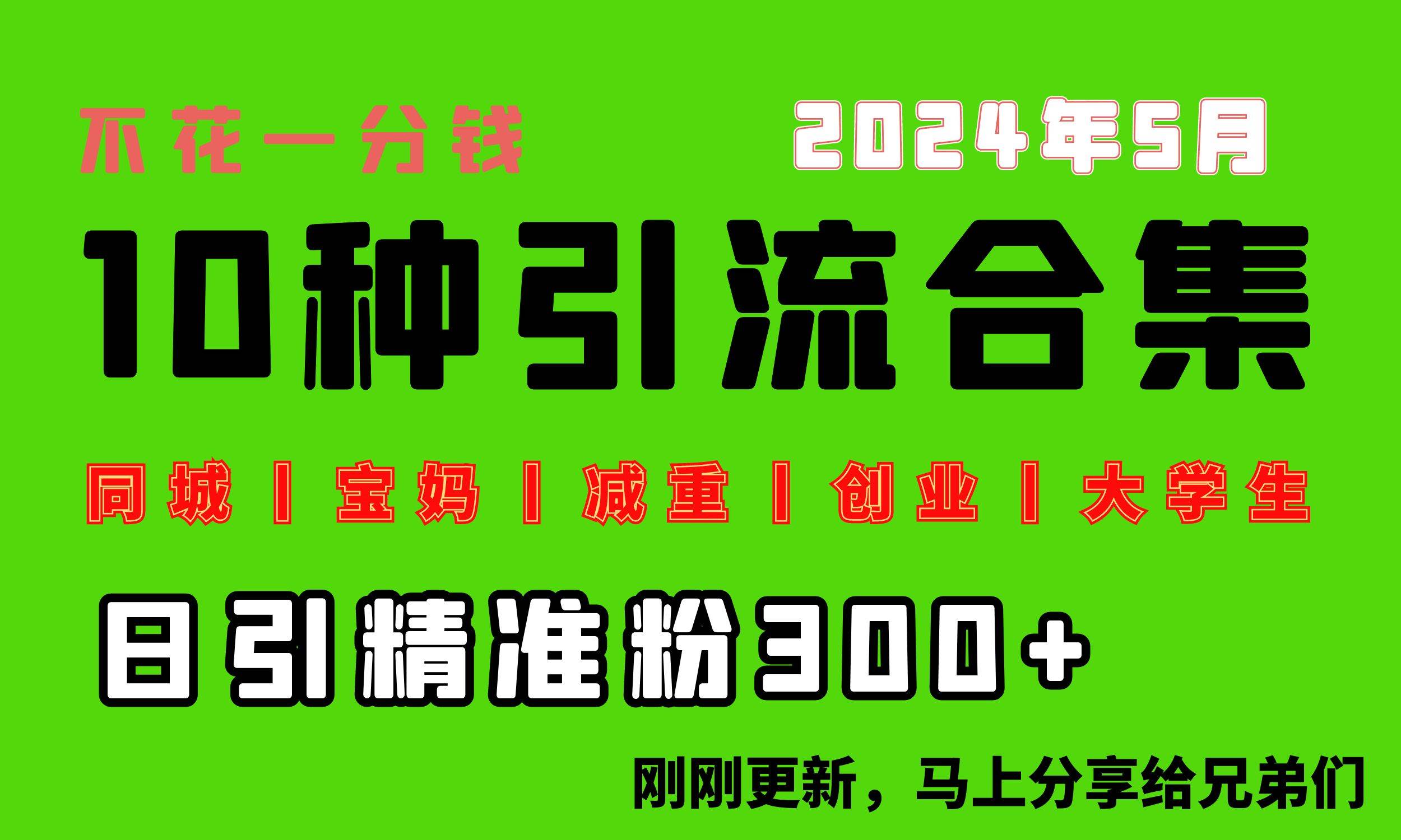 0投入，每天搞300+“同城、宝妈、减重、创业、大学生”等10大流量！-枫叶微课堂