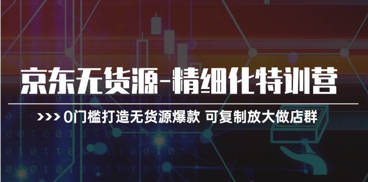 京东无货源-精细化特训营，0门槛打造无货源爆款 可复制放大做店群-枫叶微课堂