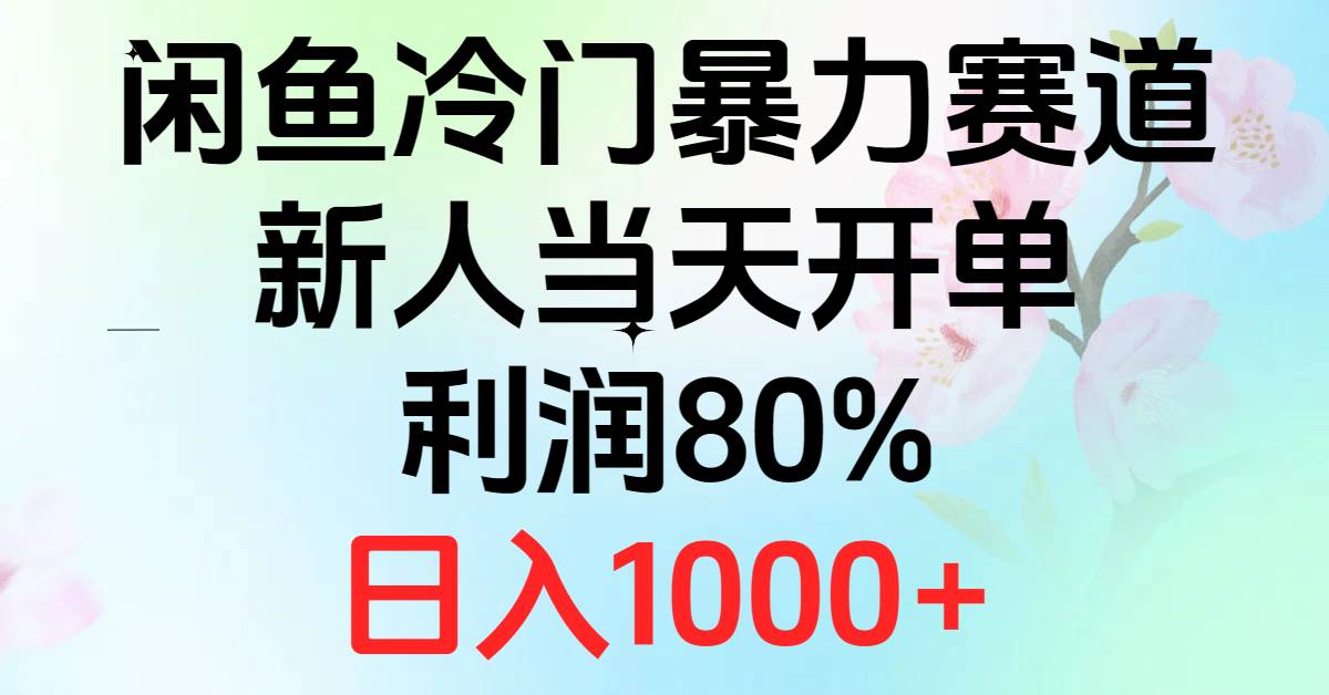 2024闲鱼冷门暴力赛道，新人当天开单，利润80%，日入1000+-枫叶微课堂