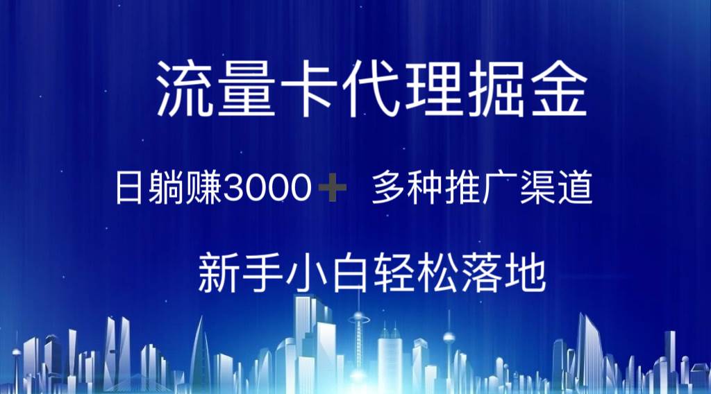 流量卡代理掘金 日躺赚3000+ 多种推广渠道 新手小白轻松落地-枫叶微课堂