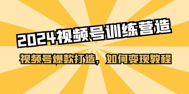 2024视频号训练营，视频号爆款打造，如何变现教程（20节课）-枫叶微课堂