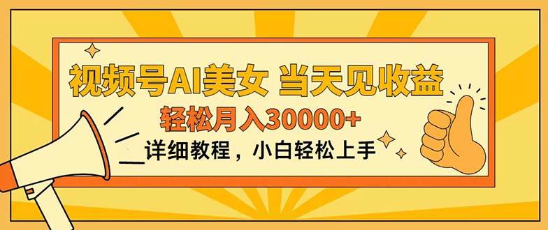 视频号AI美女，上手简单，当天见收益，轻松月入30000+-枫叶微课堂