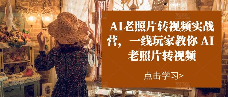 AI老照片转视频实操训练营，一线玩家教你AI老照片转视频-枫叶微课堂