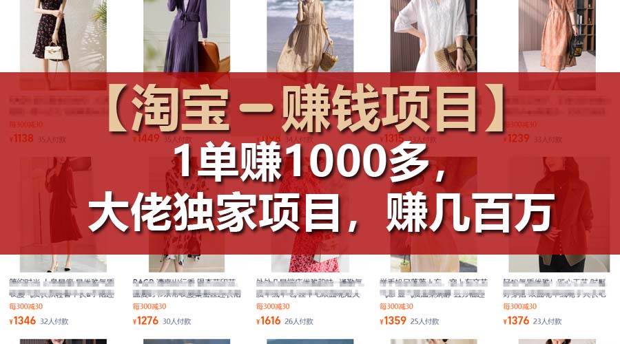 图片[1]-【淘宝赚钱项目】1单可赚1000多，大佬独家项目，年赚几百万-枫叶微课堂