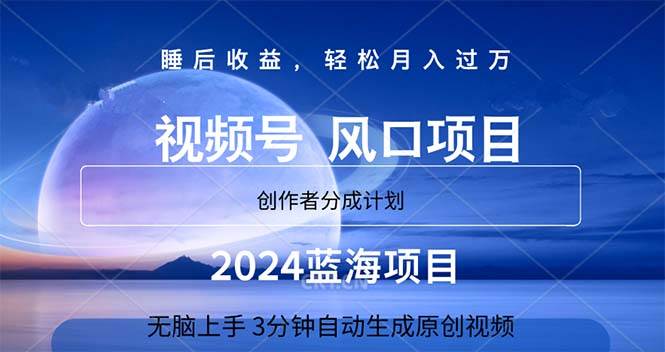 2024蓝海项目，3分钟自动生成视频，月入过万-枫叶微课堂