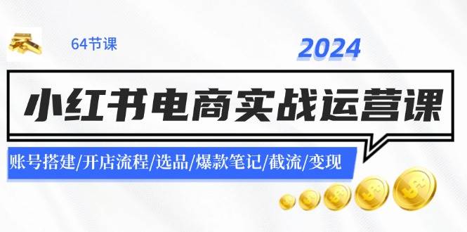 图片[1]-2024小红书电商实战运营课：账号搭建/开店流程/选品/爆款笔记/截流/变现-枫叶微课堂