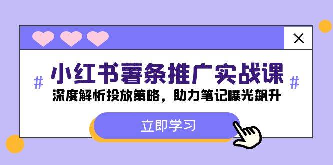 小红书-薯 条 推 广 实战课：深度解析投放策略，助力笔记曝光飙升-枫叶微课堂