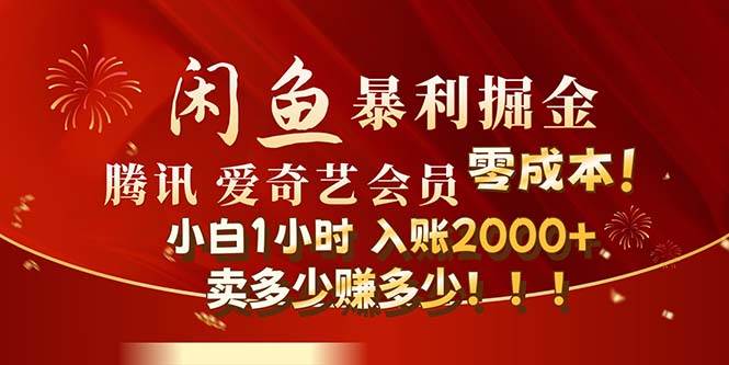 闲鱼全新暴力掘金玩法，官方正品影视会员无成本渠道！小白1小时收…-枫叶微课堂