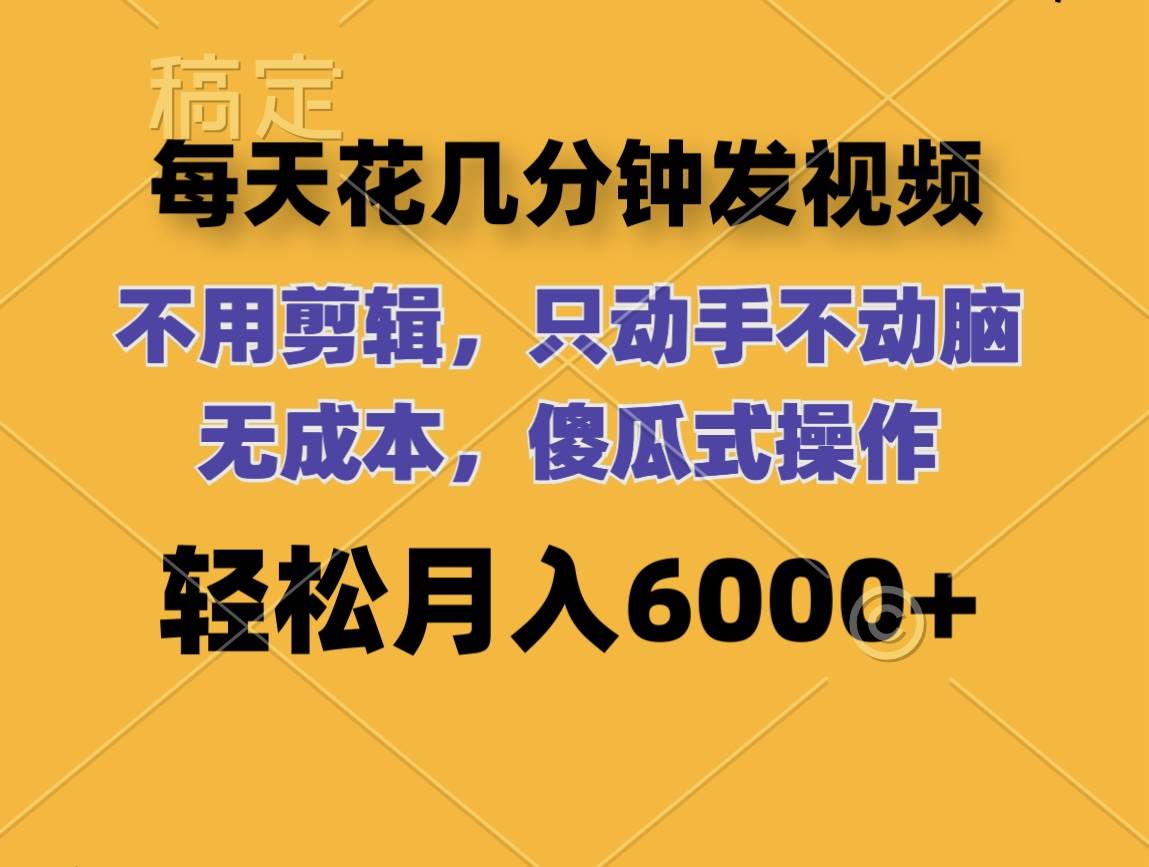 每天花几分钟发视频 无需剪辑 动手不动脑 无成本 傻瓜式操作 轻松月入6…-枫叶微课堂